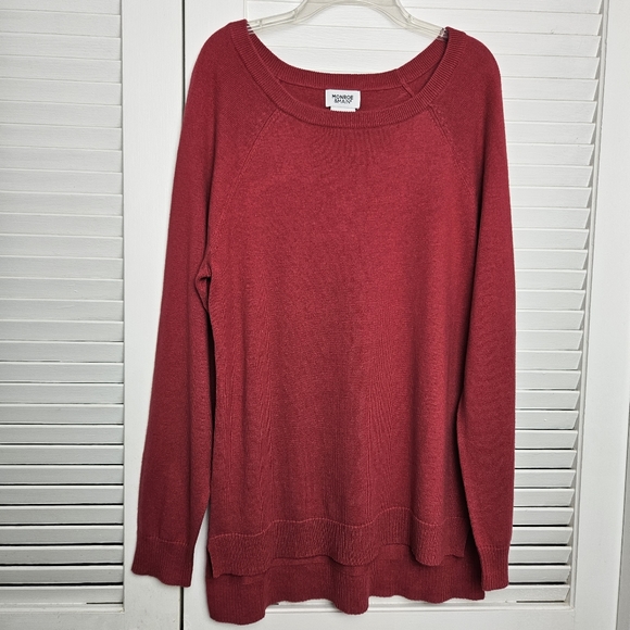Monroe & Main Women's Cotton & Cashmere Red Sweater Size S - Picture 2 of 7